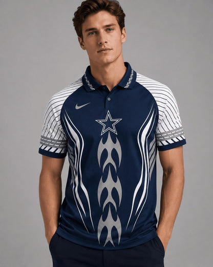 DC Premium NFL Flame Stripe Athletic Polo Shirt