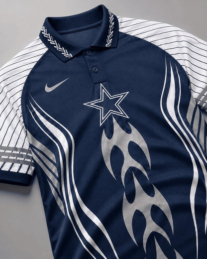 DC Premium NFL Flame Stripe Athletic Polo Shirt