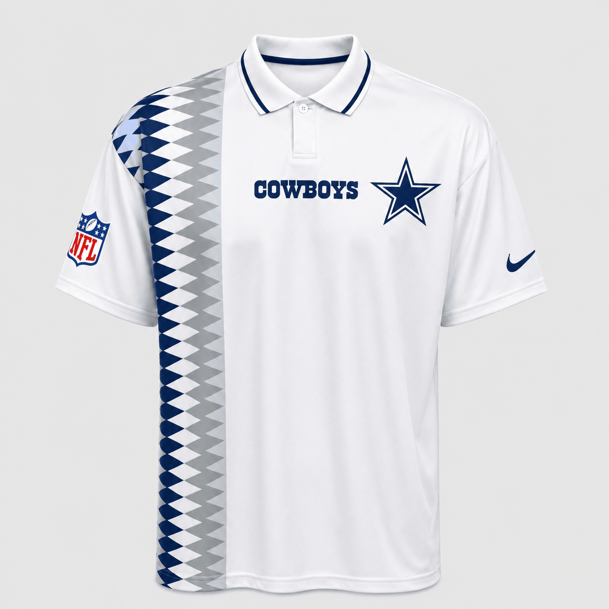 DC Premium NFL Men’s Sporty Zigzag Stripe Polo Shirt
