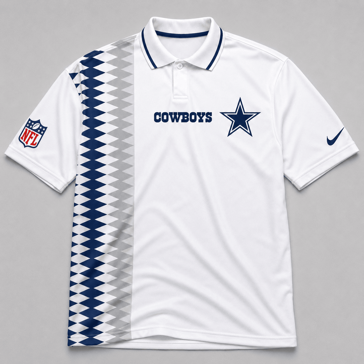 DC Premium NFL Men’s Sporty Zigzag Stripe Polo Shirt