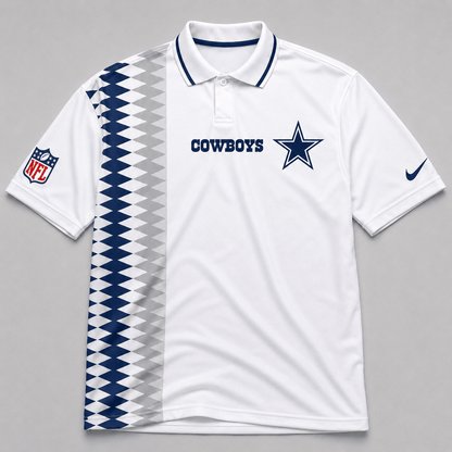 DC Premium NFL Men’s Sporty Zigzag Stripe Polo Shirt