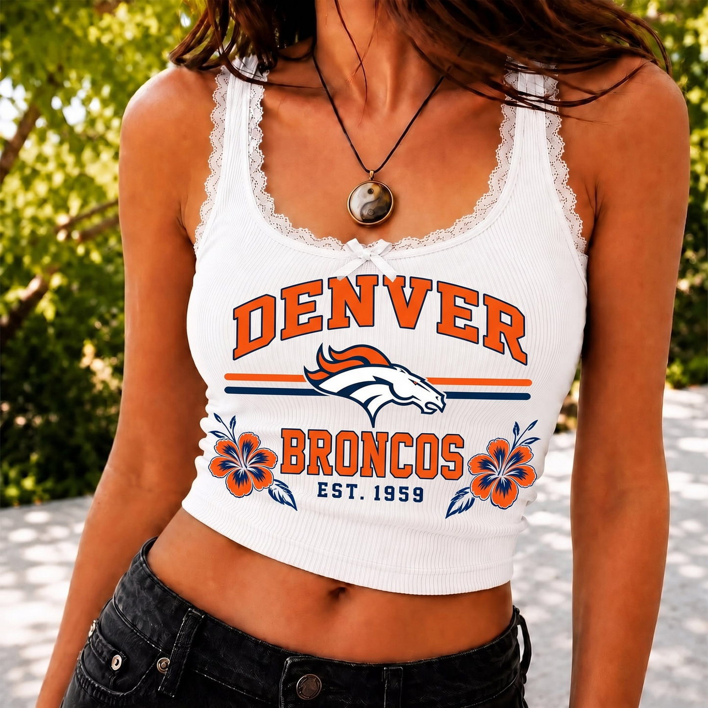DEN x NFL Game Day Lace Tank Top Shirt
