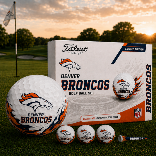 DEN x NFL Inspired Golf Ball Set  3 Premium Golf Balls