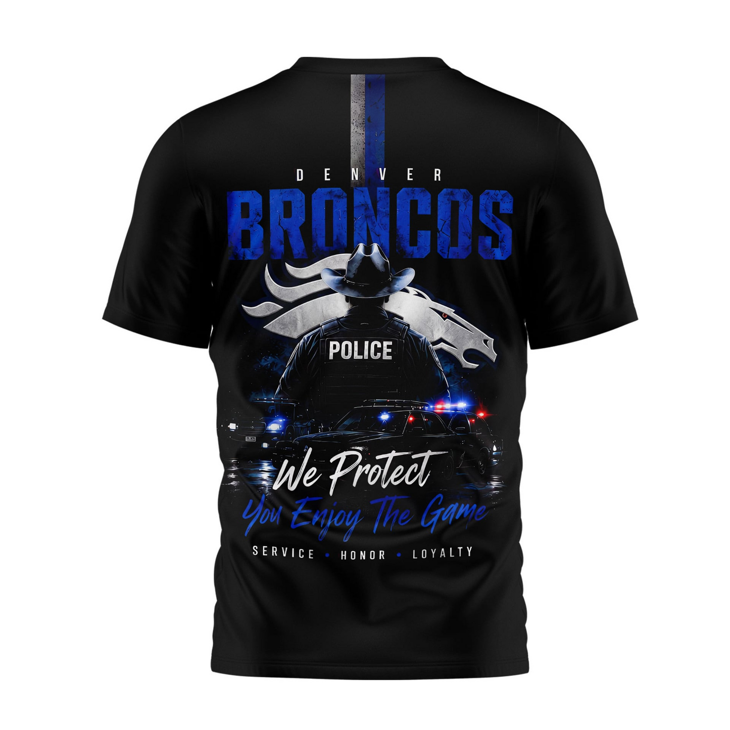 DEN x NFL Premium Police Tribute Team 3D Shirt