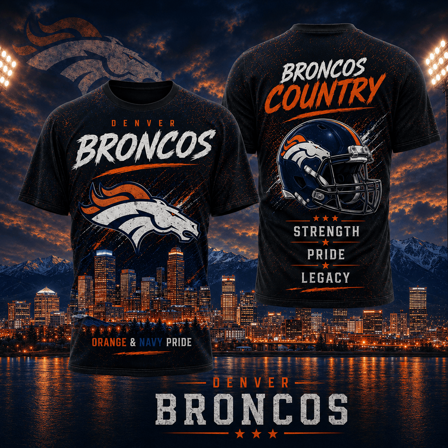 DEN x NFL Premium Skyline Pride Football T-Shirt