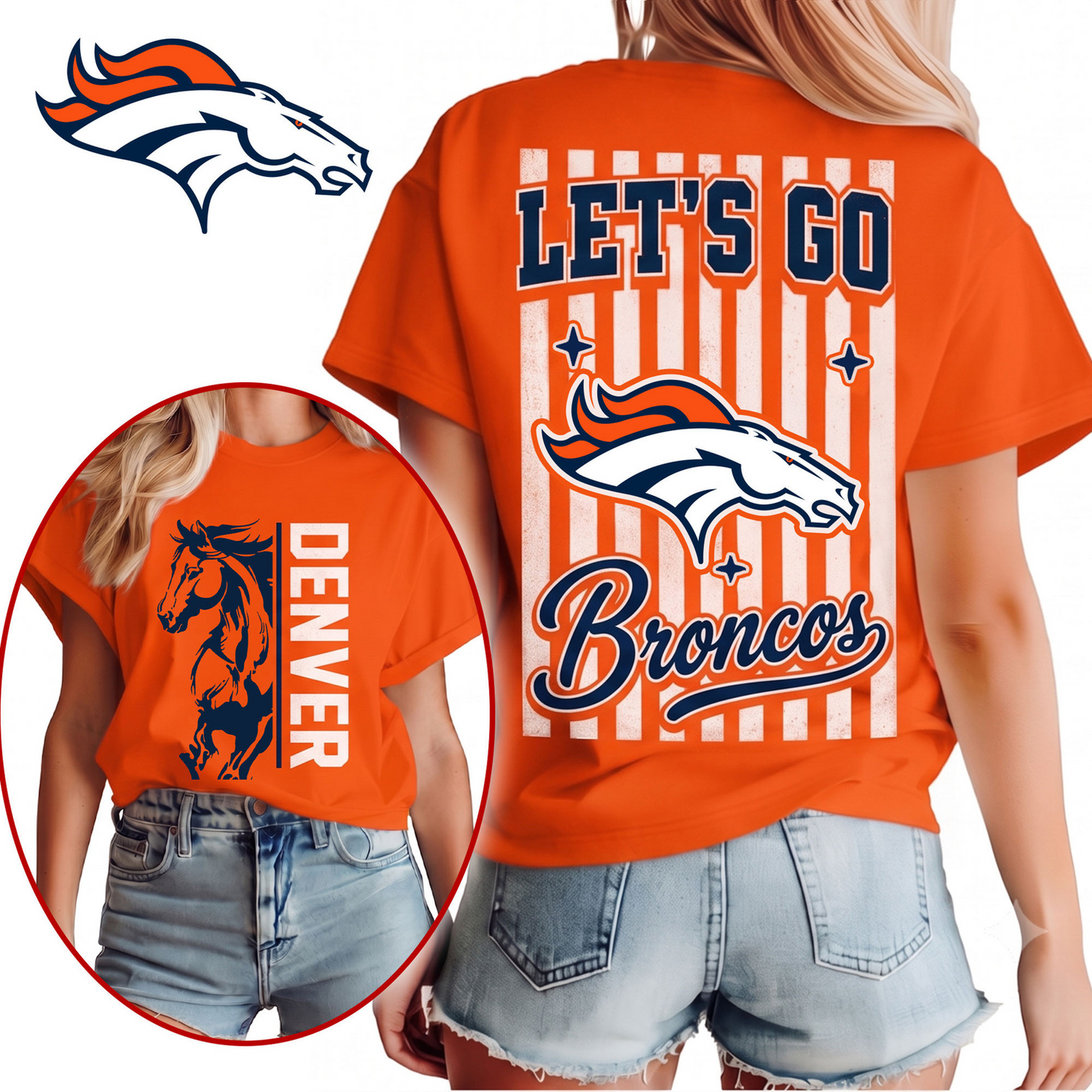 DEN x NFL Premium Victory Stripe 3D Shirt