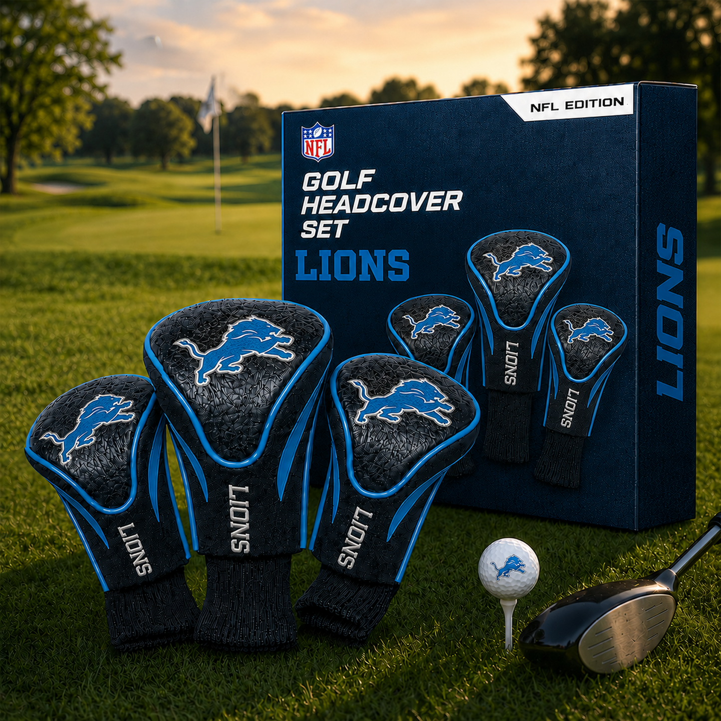 DET Team Golf NFL 3-Pack Contour Sock Headcovers