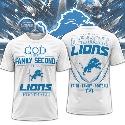 DET x NFL Faith, Family, Football 3D Shirt