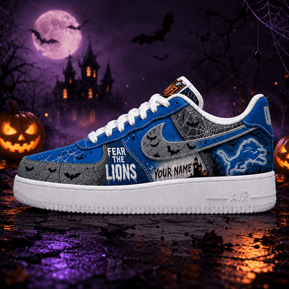 DET x NFL Fear The Team Halloween AF1 Sneakers 1807