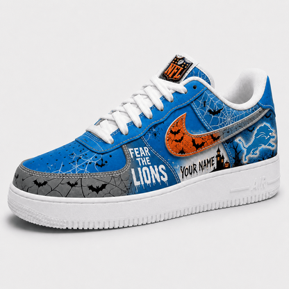 DET x NFL Fear The Team Halloween AF1 Sneakers 1807