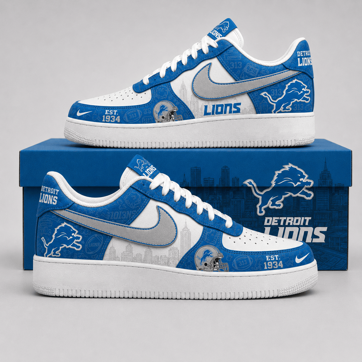 DET x NFL Game Ready Fan AF1 Shoes