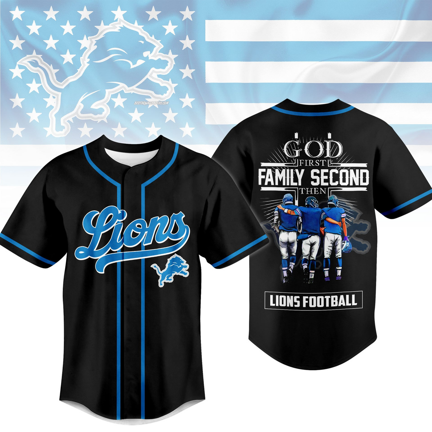 DET x NFL God First, Family Second ƒ?? Faith & Brotherhood Football Jersey