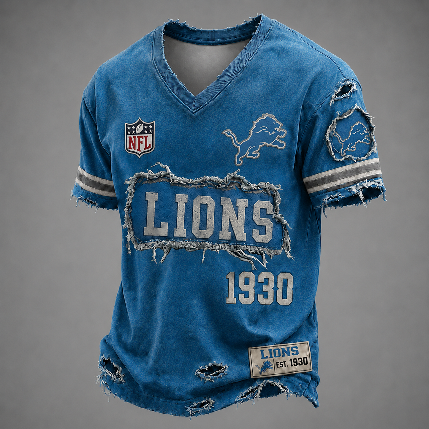DET x NFL LUXURY V-Neck T-Shirt 3005 DatND DVT