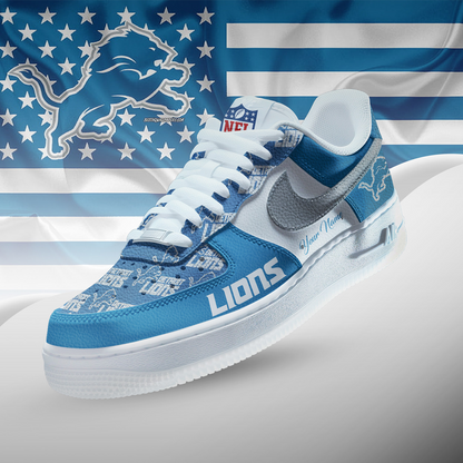 DET x NFL Personalized Team Icon AF1 Shoes