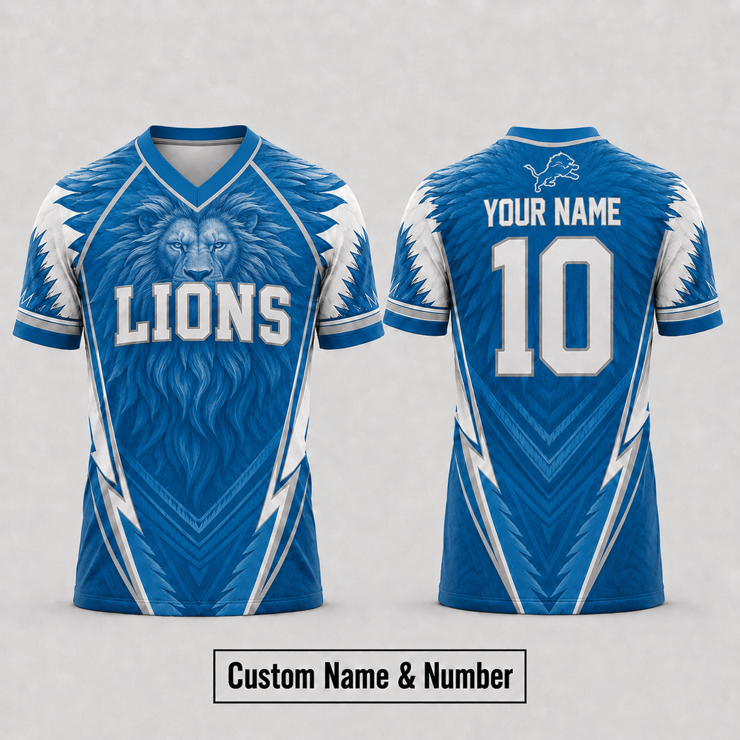 DET x  NFL Premium Custom Name And Number Jersey For Fierce Football Fans