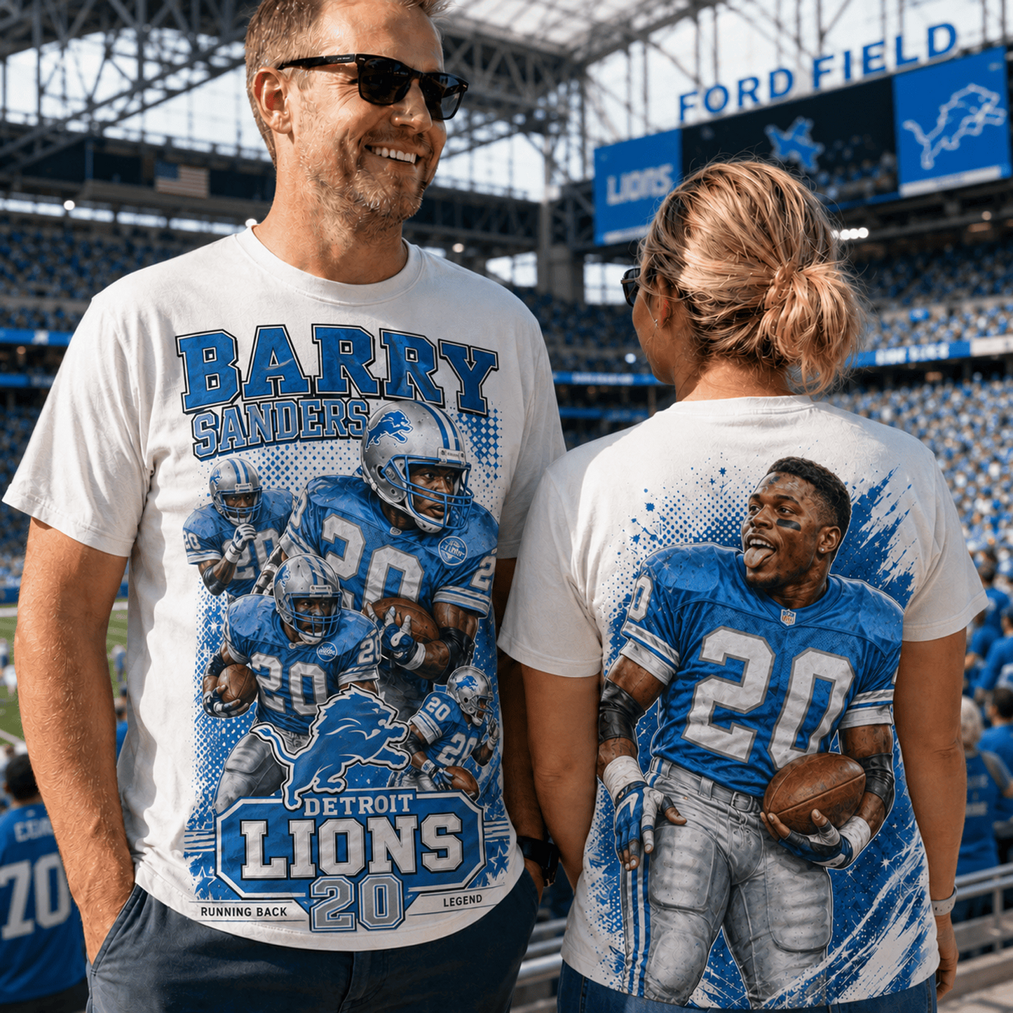 DET x NFL Premium Football Player Graphic Shirt