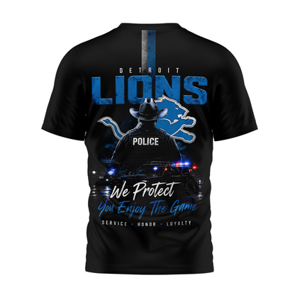 DET x NFL Premium Police Tribute Team 3D Shirt