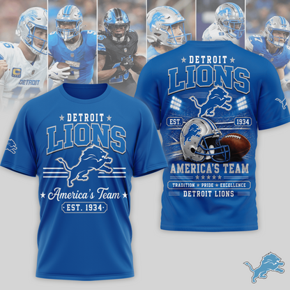 DET x NFL Premium Team Tradition Pride 3D Shirt