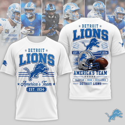 DET x NFL Premium Team Tradition Pride 3D Shirt