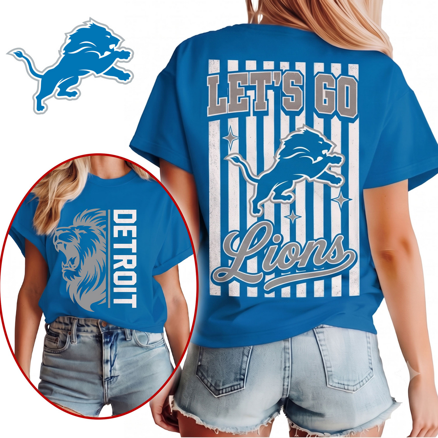 DET x NFL Premium Victory Stripe 3D Shirt