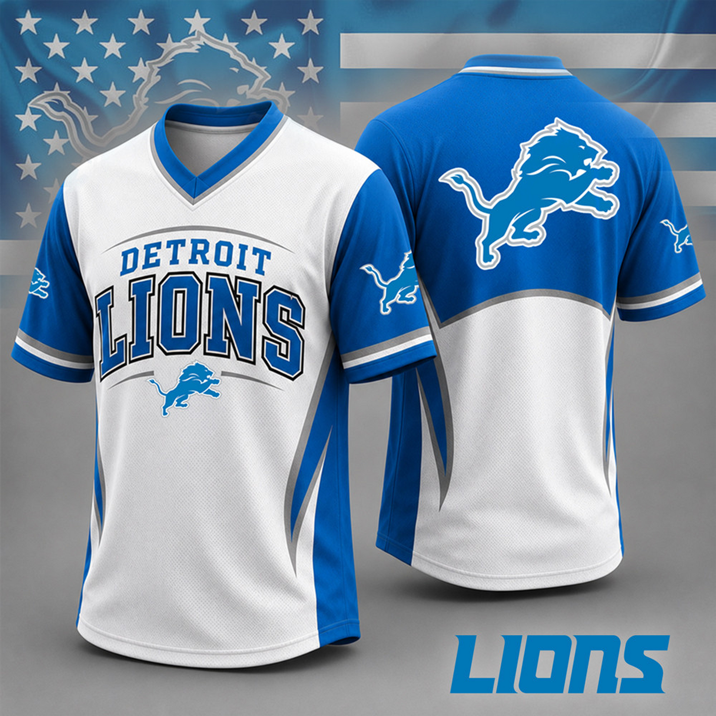 DET x NFL Team Spirit V-Neck Jersey