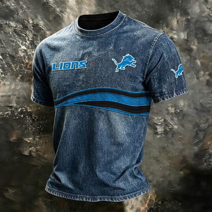 DET x NFL Washed Cotton Retro Men's T-shirt