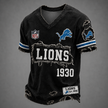 DET x NFL LUXURY V-Neck T-Shirt 3005 DatND DVT