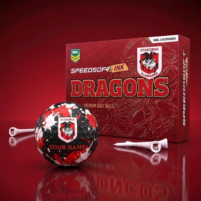 PREMIUM NRL X DRA EXCLUSIVE PERSONALIZED GOLF BALL SET LIMITED EDTION