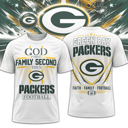 GB x NFL Faith, Family, Football 3D Shirt