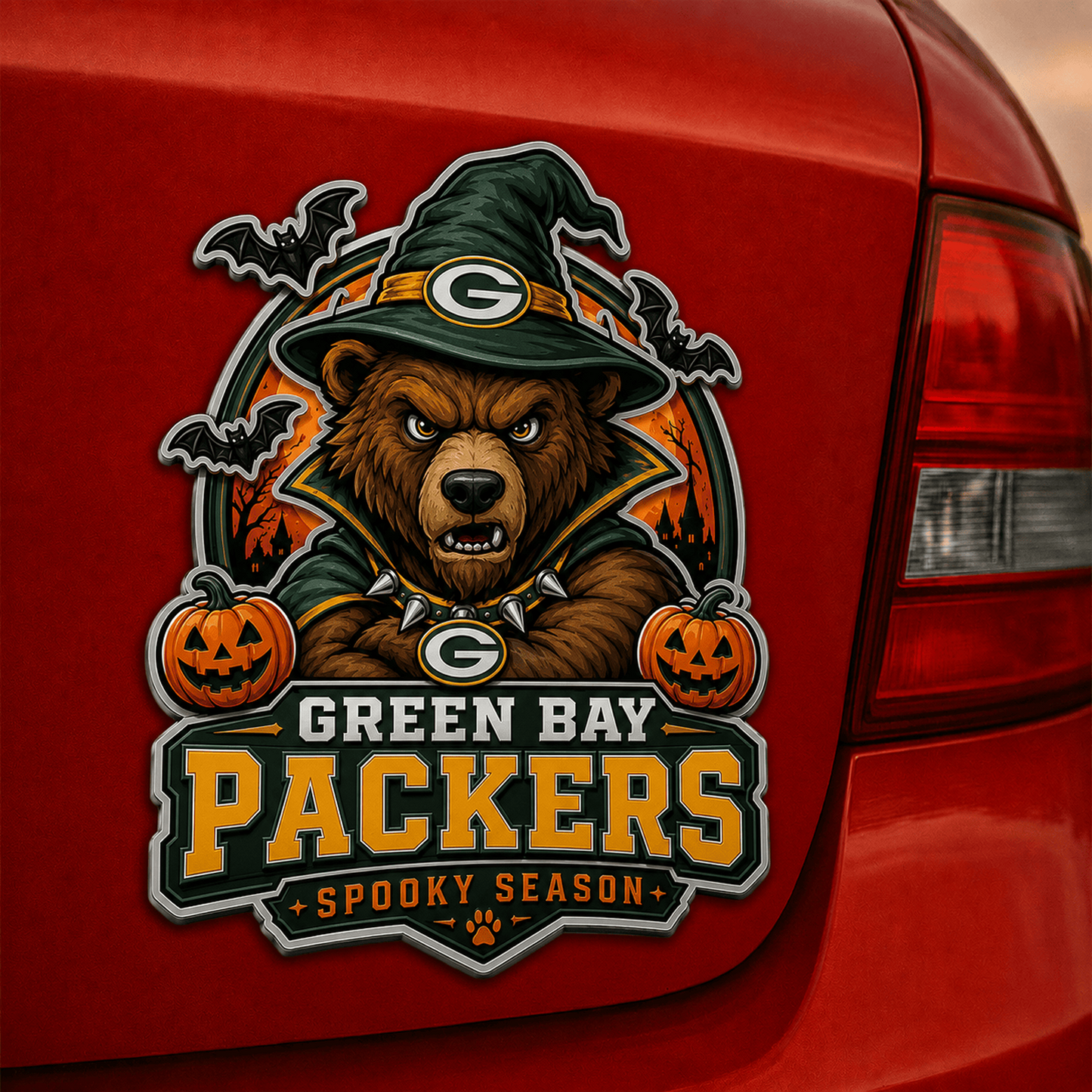GB x NFL Halloween Edition Car Namge Badge