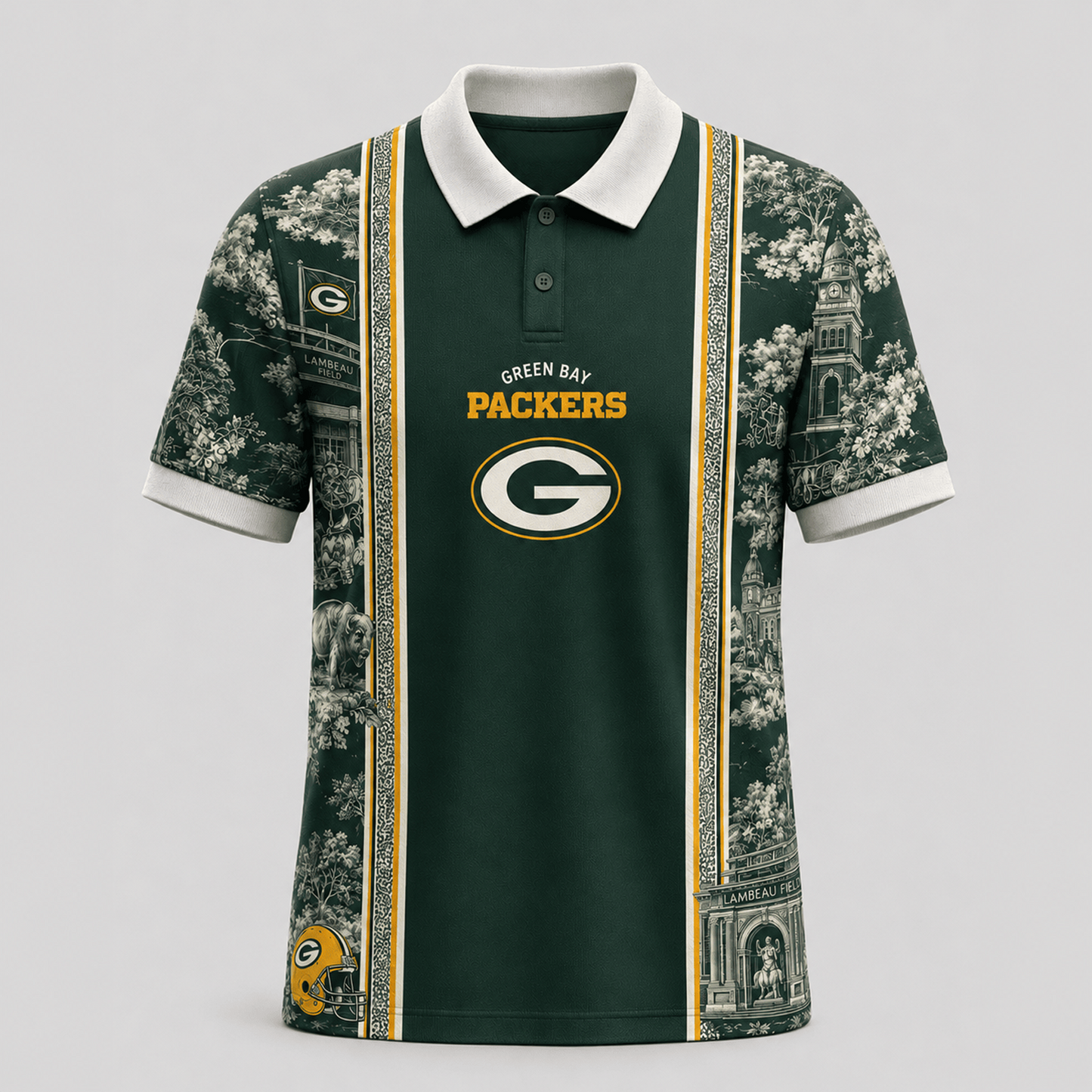 GB x NFL Heritage Cityscape Polo Shirt for Loyal Fans