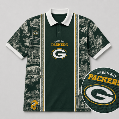 GB x NFL Heritage Cityscape Polo Shirt for Loyal Fans