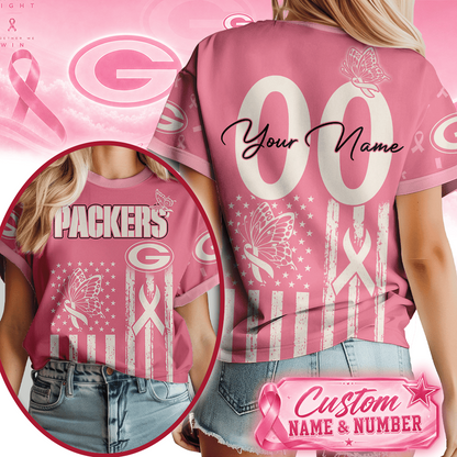 GB x NFL Premium Butterfly Ribbon Custom 3D Shirt