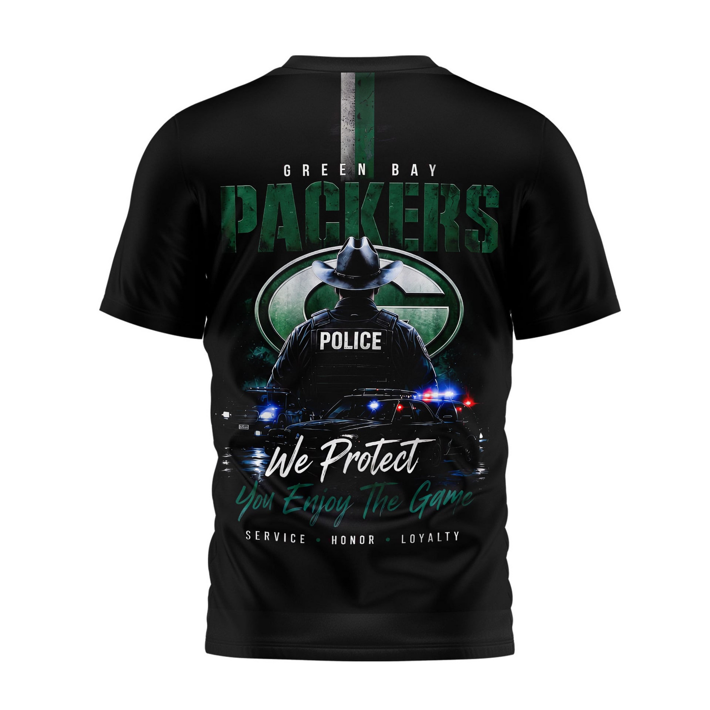 GB x NFL Premium Police Tribute Team 3D Shirt