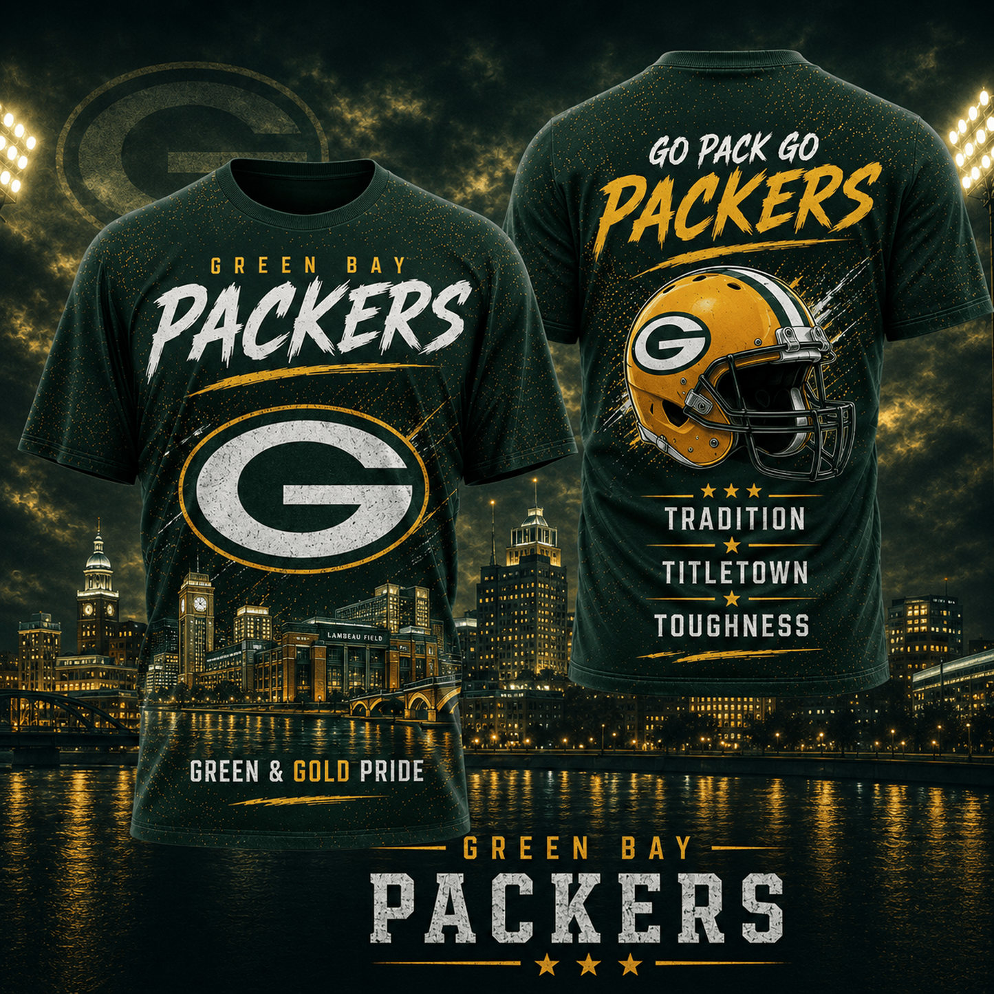 GB x NFL Premium Skyline Pride Football T-Shirt