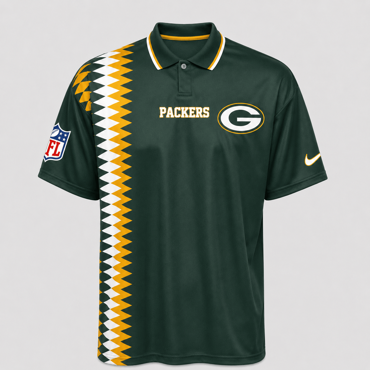 GBP Premium NFL Men’s Sporty Zigzag Stripe Polo Shirt