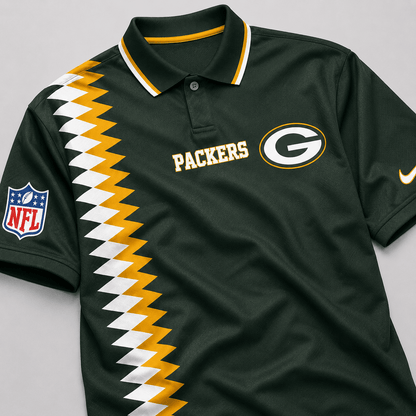 GBP Premium NFL Men’s Sporty Zigzag Stripe Polo Shirt