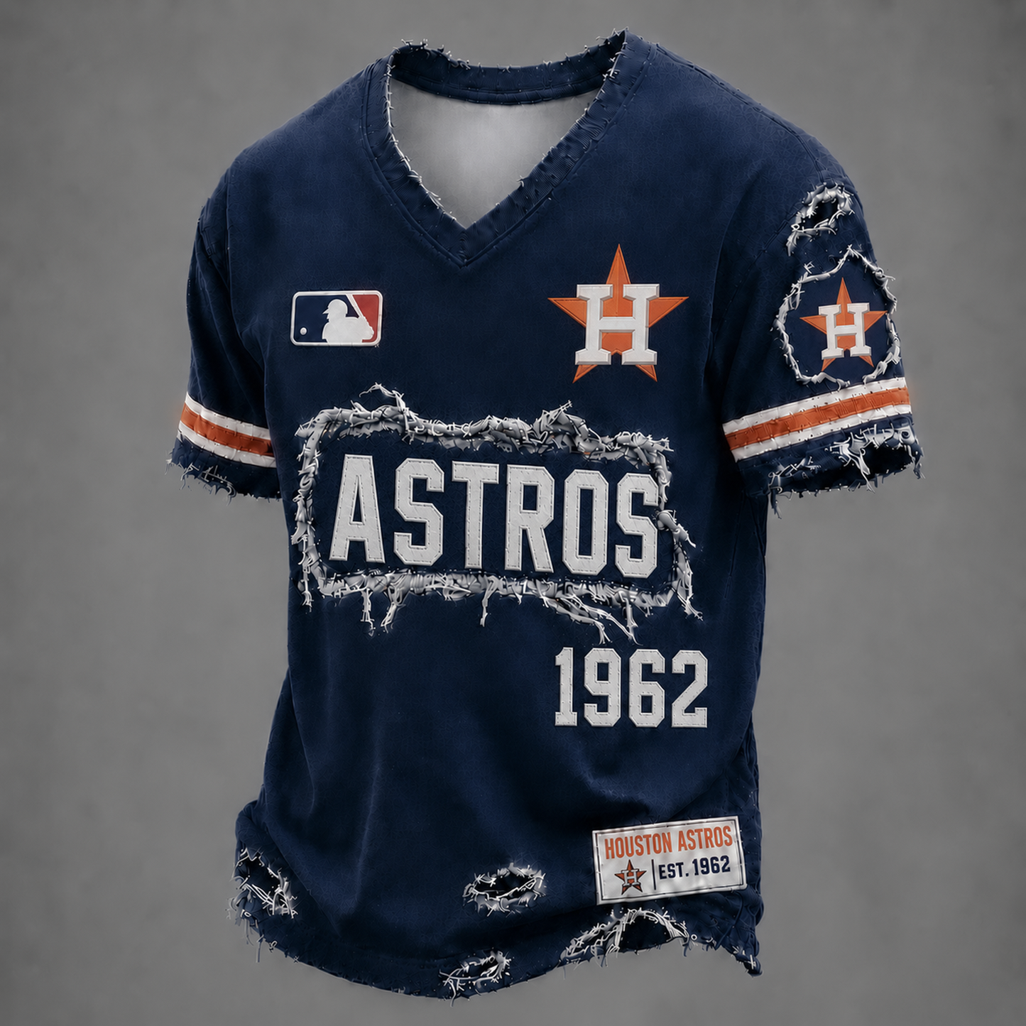 HOU x MLB LUXURY V-Neck T-Shirt 0406 DatND DVT