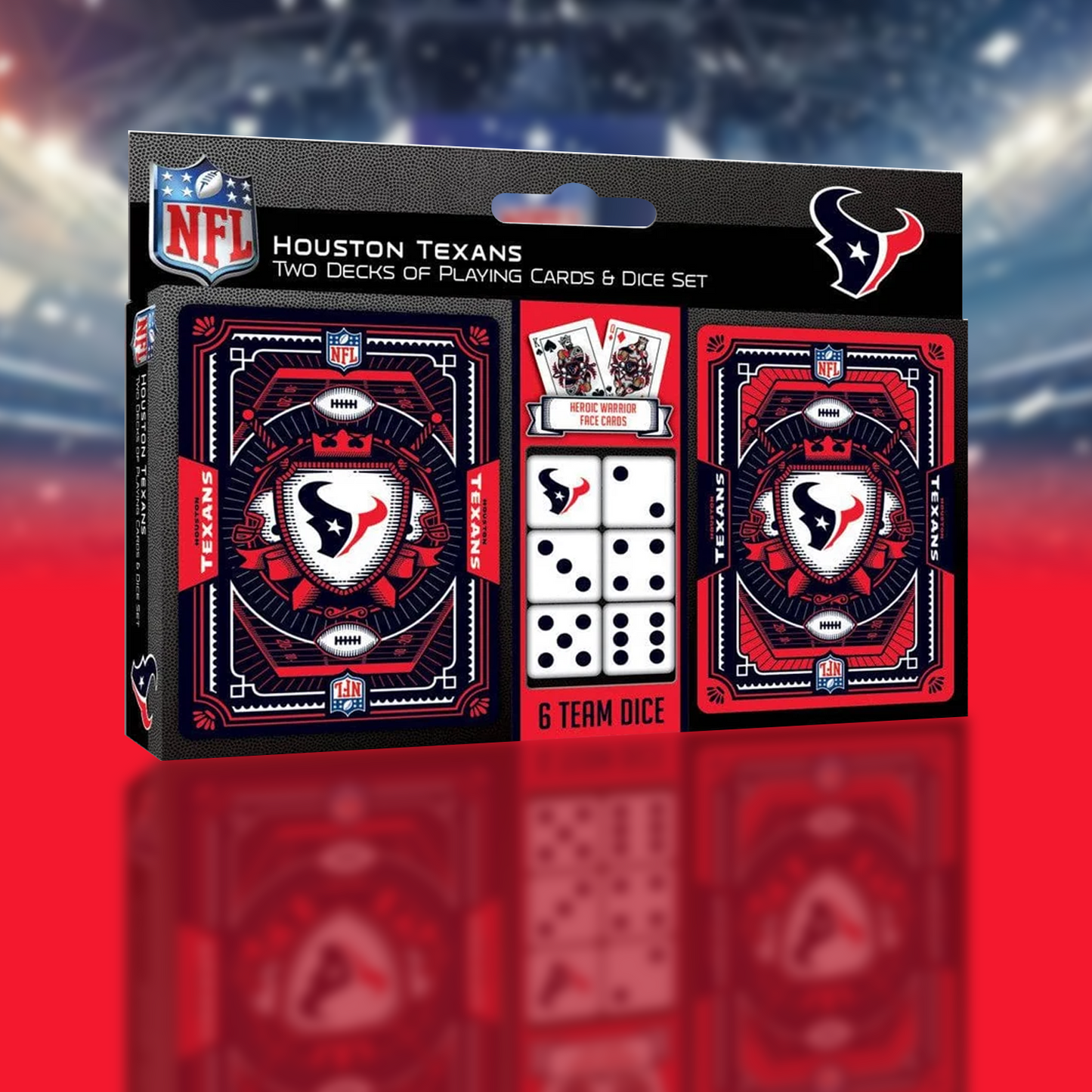 HOU x NFL 2-Pack Playing Cards & Dice Set