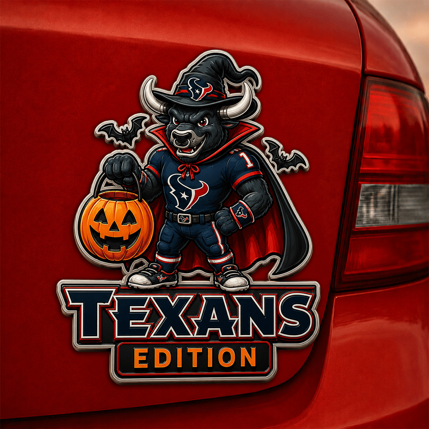 HOU x NFL Halloween Edition Car Namge Badge