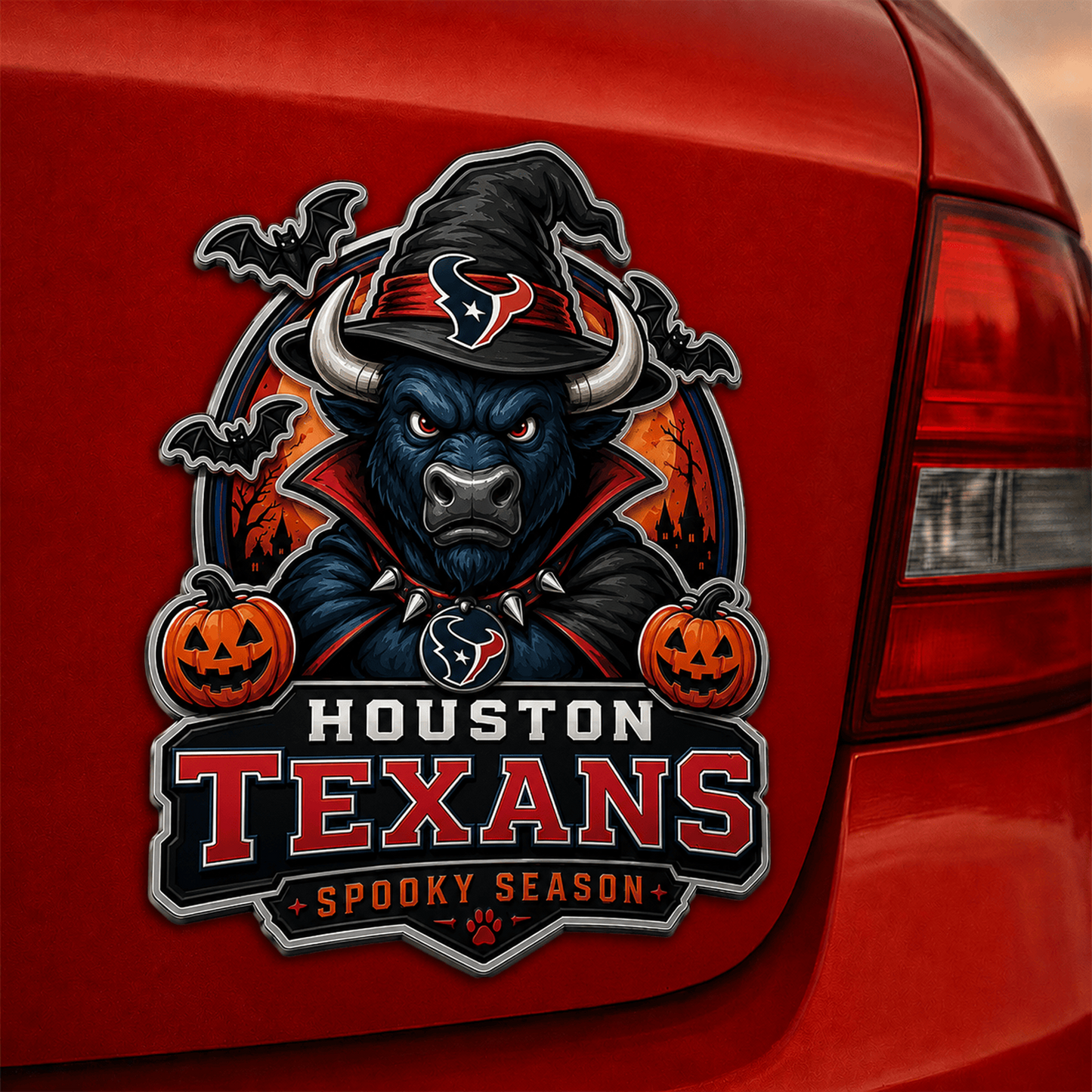 HOU x NFL Halloween Edition Car Namge Badge