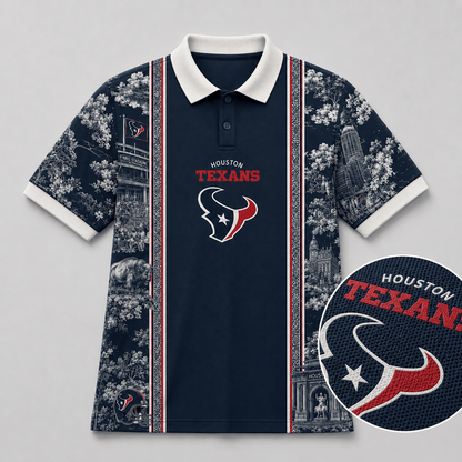 HOU x NFL Heritage Cityscape Polo Shirt for Loyal Fans