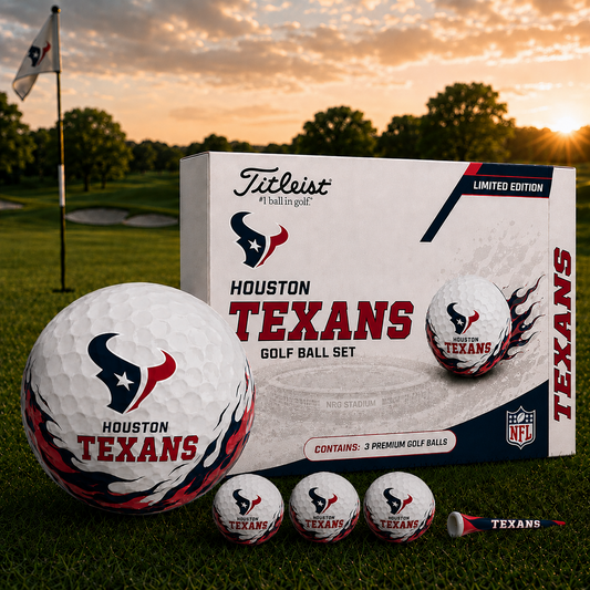 HOU x NFL Inspired Golf Ball Set  3 Premium Golf Balls