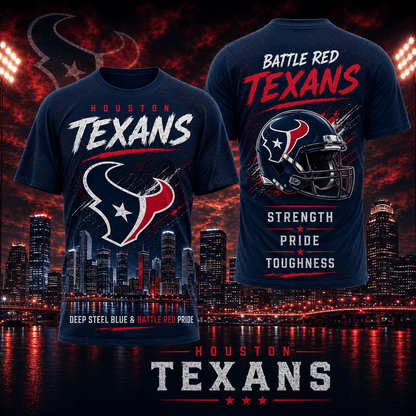 HOU x NFL Premium Skyline Pride Football T-Shirt