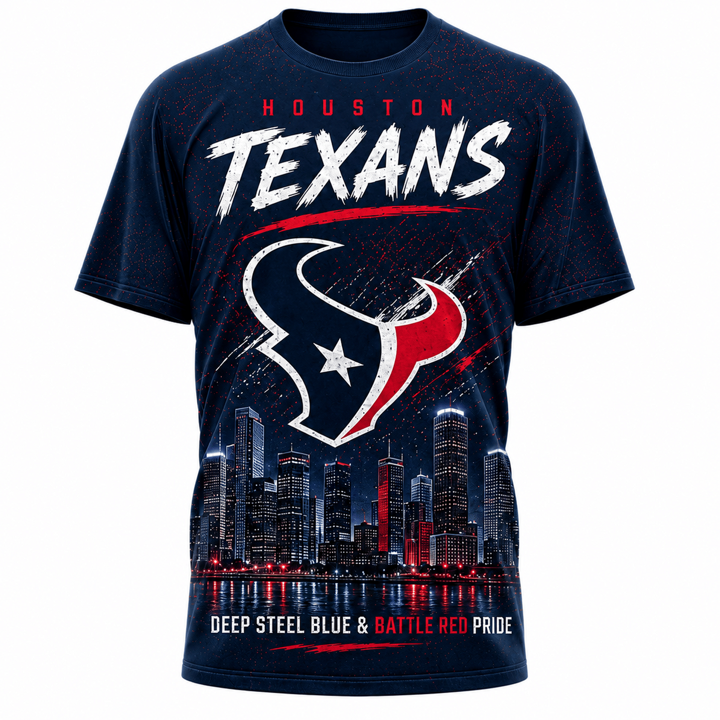 HOU x NFL Premium Skyline Pride Football T-Shirt