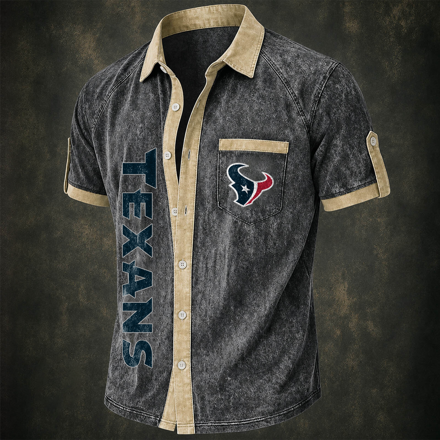 HOU x NFL Short-Sleeve Button-Up Sports Shirt