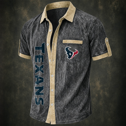 HOU x NFL Short-Sleeve Button-Up Sports Shirt