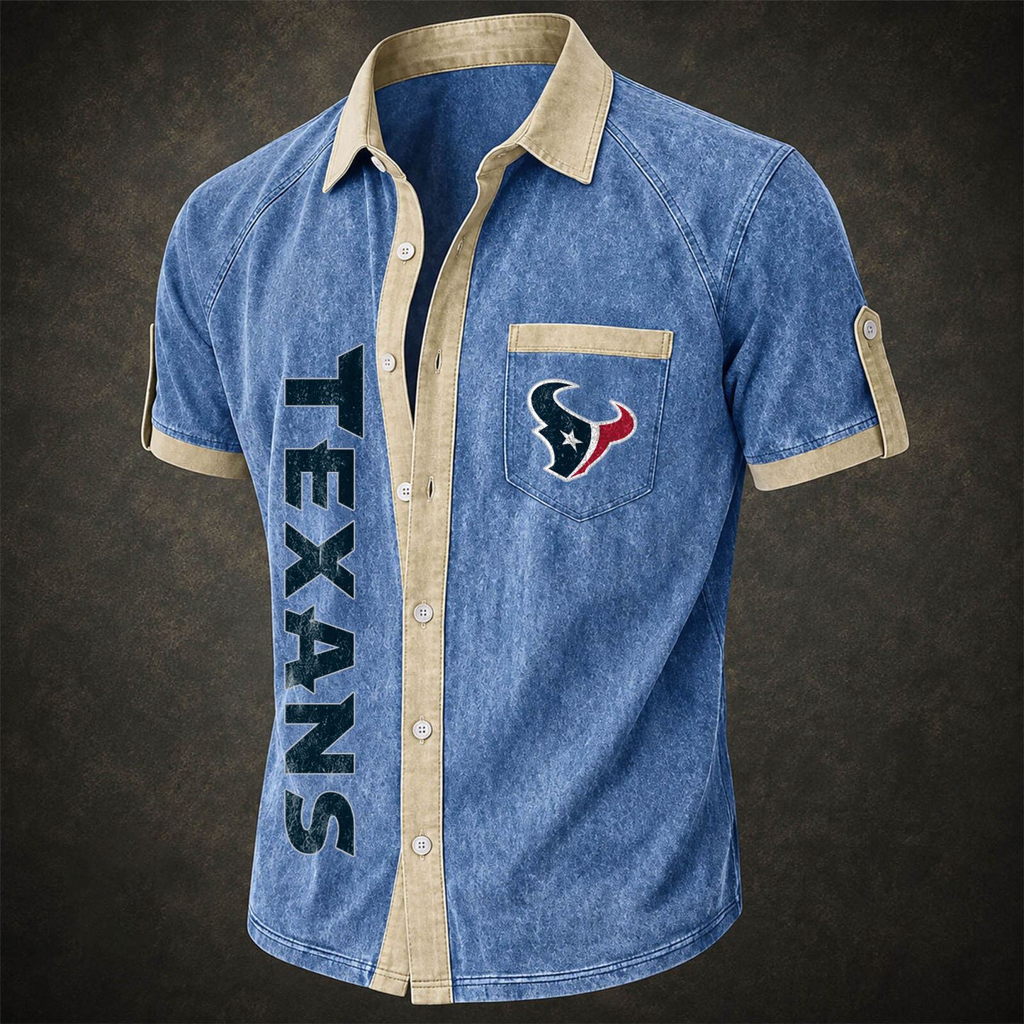 HOU x NFL Short-Sleeve Button-Up Sports Shirt