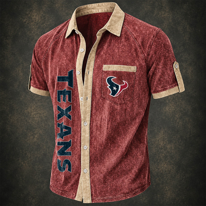 HOU x NFL Short-Sleeve Button-Up Sports Shirt