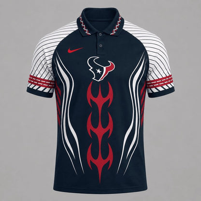 HT Premium NFL Flame Stripe Athletic Polo Shirt
